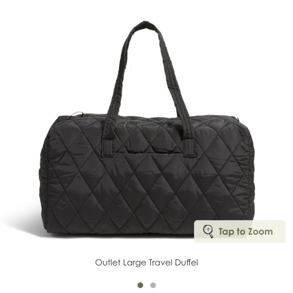Quilted Large Travel Duffel - Black